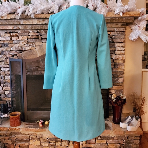🆕🎁Custom made "ruffles V-neck teal dress &Jacket SET - Picture 5 of 7